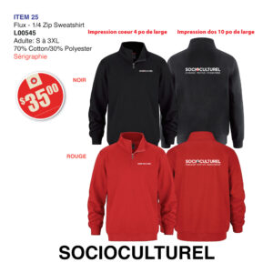 Item 25 Collège Lionel-Groulx Gildan Flux 1/4 zip L00545 2026