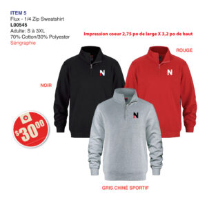 Item 05 Collège Lionel-Groulx Flux 1/4 zip L00545 2026